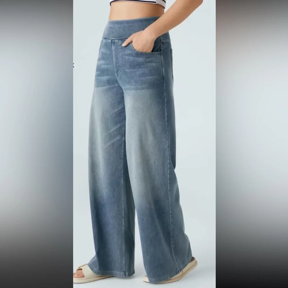 Halara Flex High Waisted Baggy Wide Leg Jeans - Picture 2 of 12